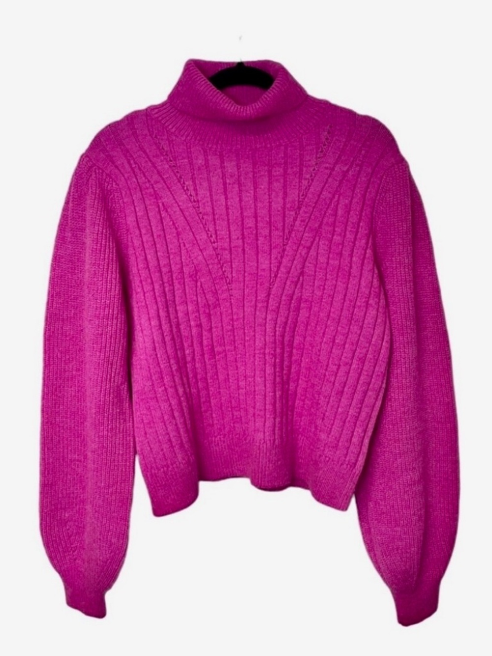 &Merci Fuchsia Hot Pink Magenta Women's Turtleneck Sweater NWOT Size Large